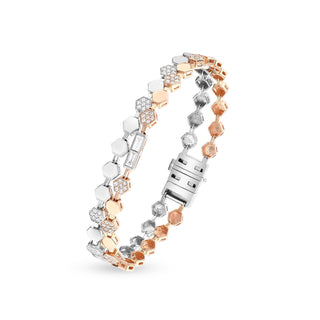 HONEYCOMB SIGNATURE PAVÊ GOLD DIAMOND BRACELET