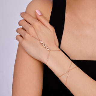 KUNDALINI RAINBOW GOLD DIAMOND PINK SAPPHIRE HAND CHAIN