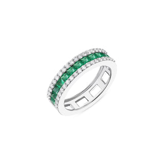 MONDRIAN 18K GOLD DIAMOND EMERALD RING