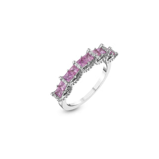 MONDRIAN 18K GOLD DIAMOND PINK SAPPHIRE RING
