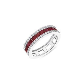 MONDRIAN 18K GOLD DIAMOND RUBY RING