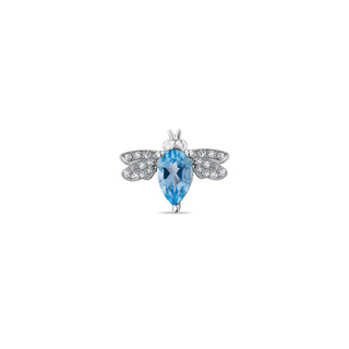 QUEEN BEE BELLA GOLD DIAMOND BLUE TOPAZ PIERCING