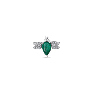 QUEEN BEE BELLA GOLD DIAMOND EMERALD PIERCING