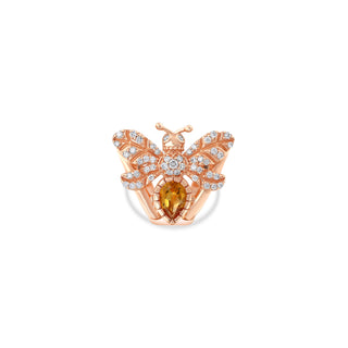 QUEEN BEE EVA GOLD DIAMOND CITRINE EAR CUFF