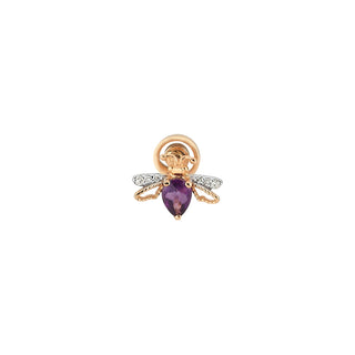 QUEEN BEE GOLD DIAMOND AMETHYST PIERCING