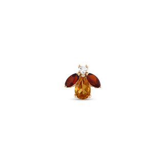 QUEEN BEE MAYA GOLD DIAMOND CITRINE SINGLE EARRING