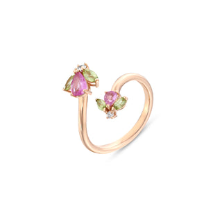 QUEEN BEE MAYA GOLD DIAMOND PINK SAPPHIRE RING