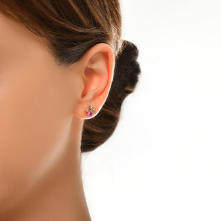 QUEEN BEE MAYA GOLD DIAMOND PINK SAPPHIRE SINGLE EARRING