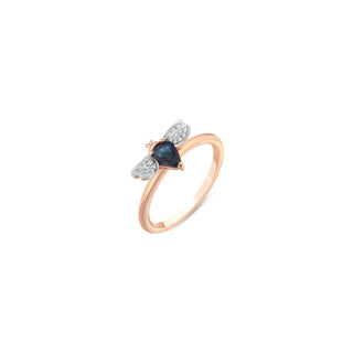 QUEEN BEE BELLA GOLD DIAMOND SAPPHIRE RING