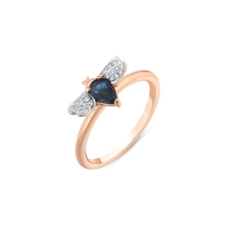 QUEEN BEE BELLA GOLD DIAMOND SAPPHIRE RING