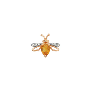 QUEEN BEE LILY GOLD DIAMOND CITRINE SINGLE EARRING