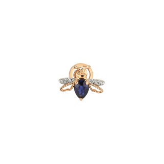 QUEEN BEE LILY GOLD DIAMOND SAPPHIRE XSMALL PIERCING