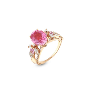 QUEEN BEE MAYA GOLD DIAMOND PINK SAPPHIRE RING