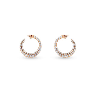 SERPENT GOLD BLACK DIAMOND RUBY EARRINGS