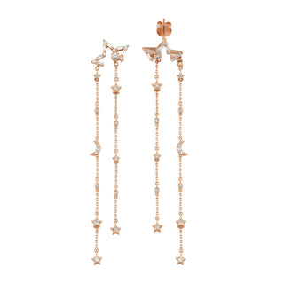 SIRIUS STAR GOLD BAGUETTE DIAMOND EARRINGS