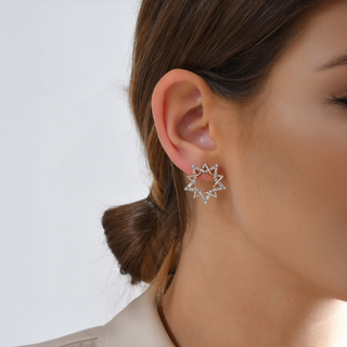 SIRIUS STAR GOLD BAGUETTE DIAMOND SINGLE EARRING