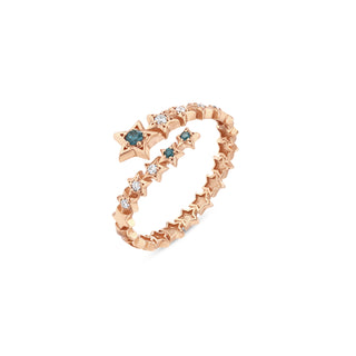 SIRIUS STAR GOLD BLUE DIAMOND RING