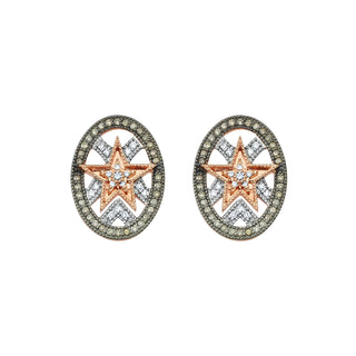 SIRIUS STAR GOLD BROWN DIAMOND EARRINGS