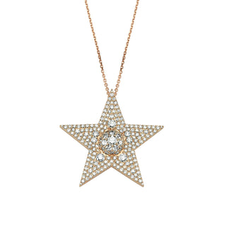 SIRIUS STAR GOLD DIAMOND STATEMENT NECKLACE