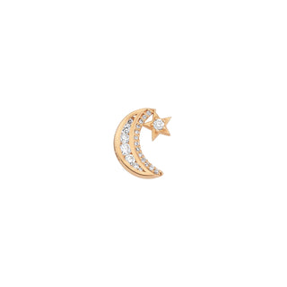 THE MOON AND THE STAR GOLD DIAMOND SINGLE EARRING