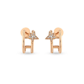 SIRIUS STAR GOLD DIAMOND SMALL EARRINGS