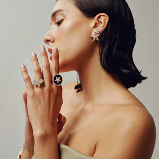 SIRIUS STAR 18K GOLD DIAMOND EARRINGS