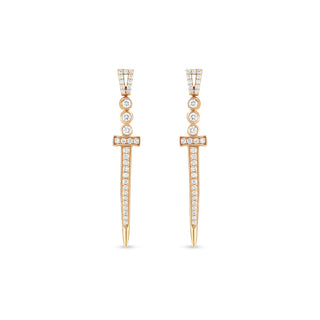 SWORD GOLD DIAMOND EARRINGS