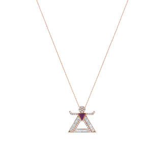 TANIT GOLD BAGUETTE DIAMOND RUBY NECKLACE