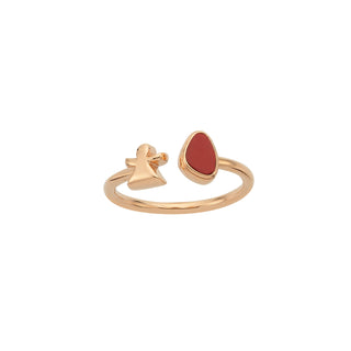 TANIT GOLD RED ENAMEL RING