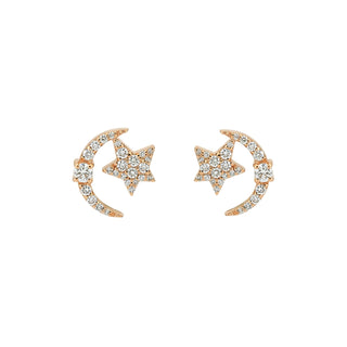 THE MOON AND THE STAR DIAMOND EARRINGS