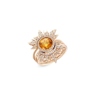 THE SUN GOLD DIAMOND CITRINE LARGE RING