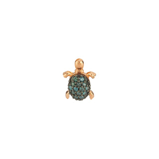 TURTLE GOLD BLUE DIAMOND SINGLE EARRING