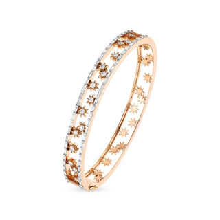 VENUS STAR 18K GOLD BAGUETTE DIAMOND BANGLE BRACELET