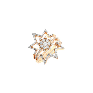 VENUS STAR 18K GOLD BAGUETTE DIAMOND RING