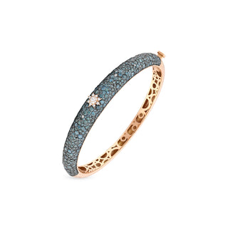 VENUS STAR 18K GOLD BLUE DIAMOND BANGLE BRACELET