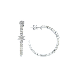 VENUS STAR GOLD BAGUETTE DIAMOND EARRINGS