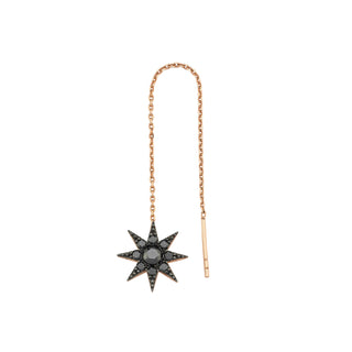 VENUS STAR GOLD BLACK DIAMOND SINGLE EARRING