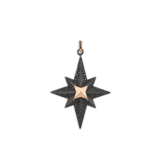 NORTH STAR GOLD BLACK DIAMOND STATEMENT PENDANT