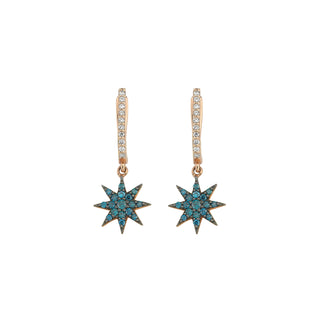 VENUS STAR GOLD BLUE DIAMOND EARRINGS