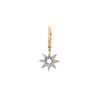 VENUS STAR GOLD DIAMOND SINGLE LARGE EARRING