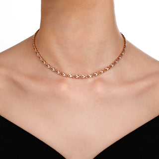 WHEAT GOLD DIAMOND CHOKER NECKLACE