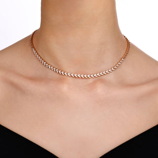 WHEAT GOLD DIAMOND CHOKER NECKLACE
