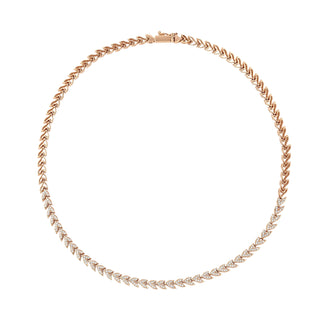 WHEAT GOLD DIAMOND CHOKER NECKLACE
