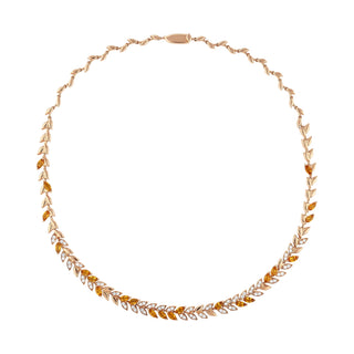 WHEAT GOLD DIAMOND CITRINE CHOKER NECKLACE