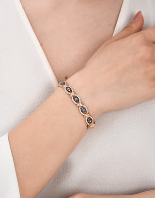 EYE LIGHT BLUE FULL DIAMOND BRACELET