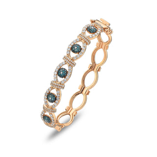 EYE LIGHT BLUE FULL DIAMOND BRACELET