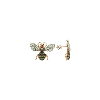 QUEEN BEE LEA GOLD BLACK DIAMOND EARRING Bee Goddess